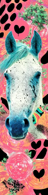 Free unique bookmark featuring a unicorn face